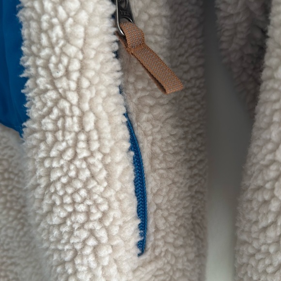 Patagonia Boys Metro X Jacket Natural/Smolder Blue M Sz 10 like New - Picture 5 of 9